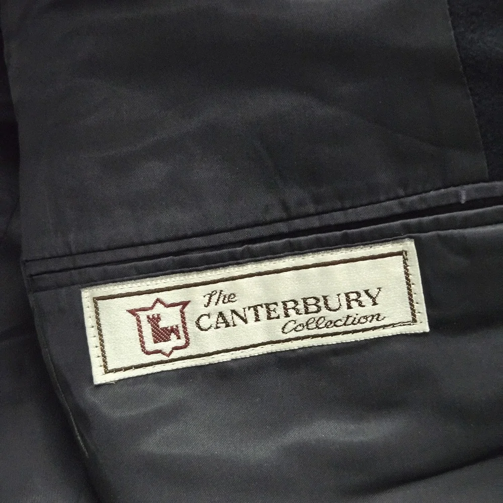 Vintage Hickey Freeman Blazer Mens 42 Navy Canterbury Collection Cashmere 80s‎